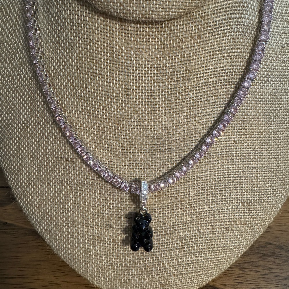 NWOT Gummy bear/  Pink Tennis Necklace